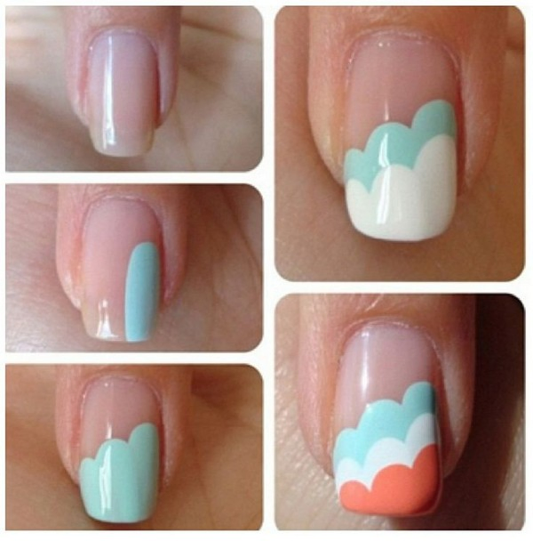 Nail Design with Clouds
