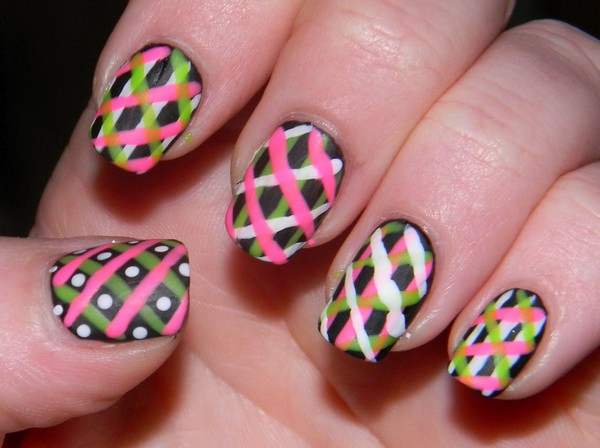 Pink And Black Nail Designs