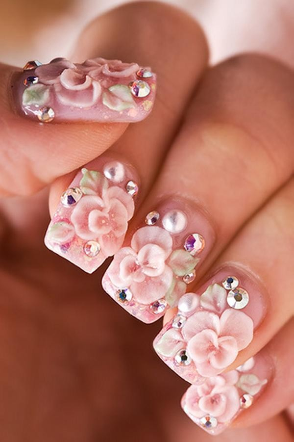 3D Nail Art Designs Flowers