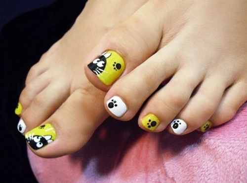 Cute Cat Toe Nail Designs