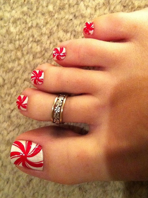 Red Timeless Toe Nail Designs