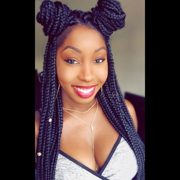 Box Braids Hairstyles Bun