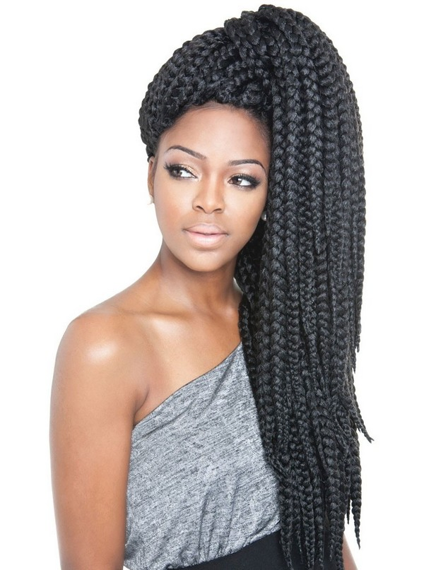 Box Braids Hairstyles With Shaved Sides