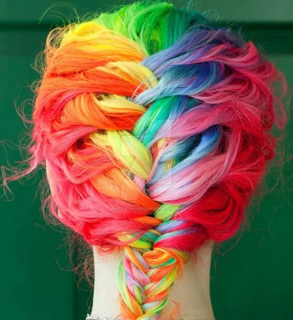 Rainbow French Braid