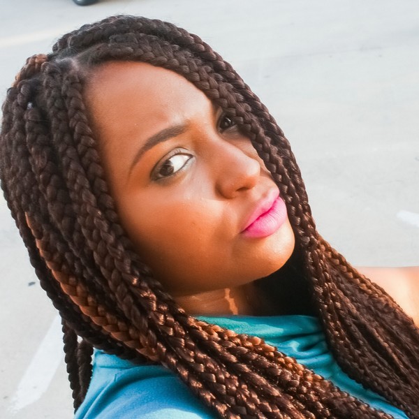 Jumbo Box Braids With Rubber Bands