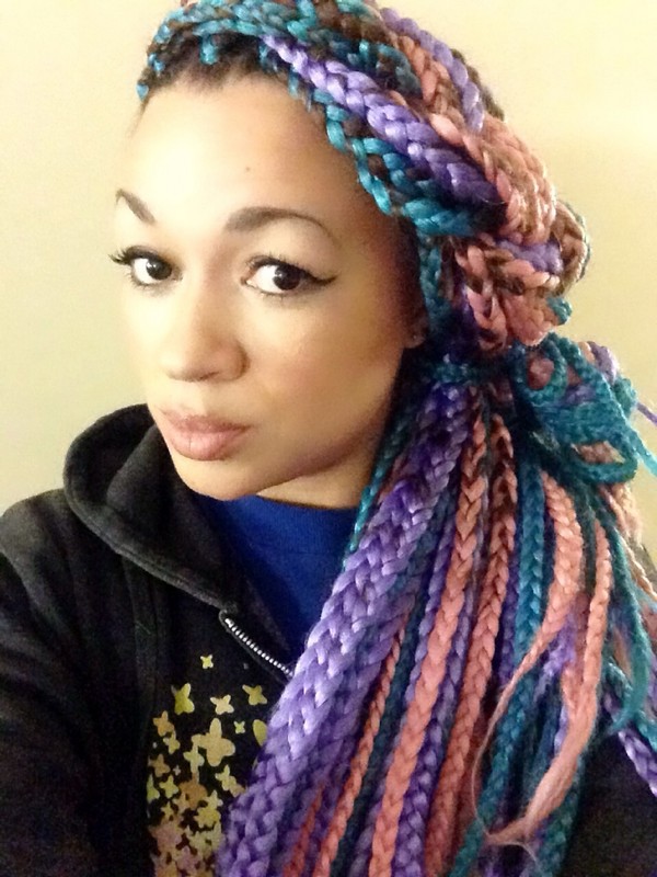 Multi Colored Big Box Braids