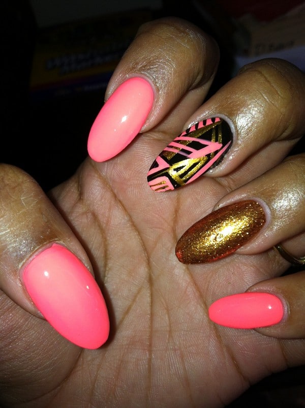 Pink Oval Nails
