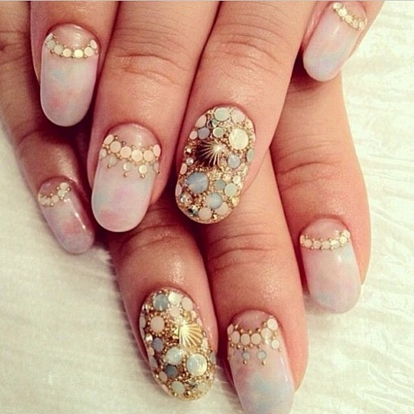 White Oval Nails