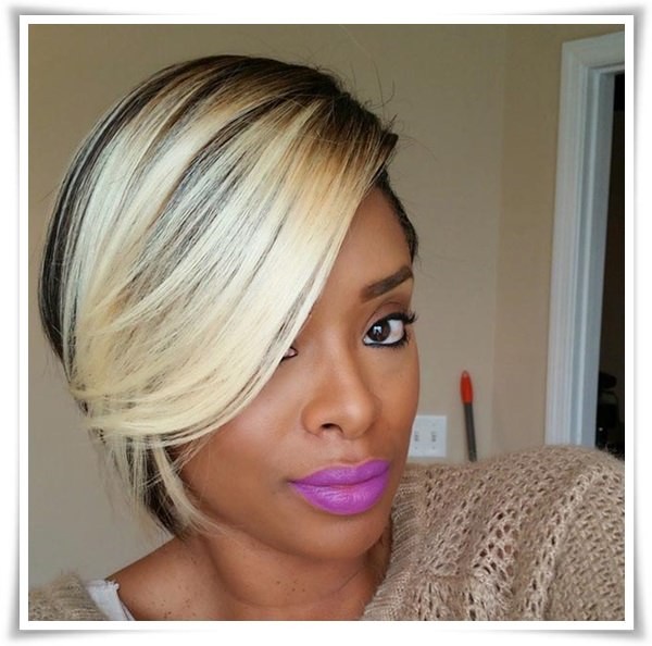 Black woman with Blonde Short Hairstyle