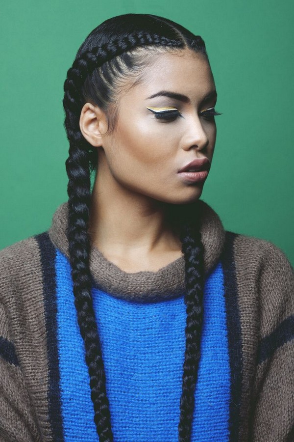 Two Braids Black Hair