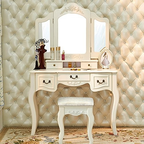 White Makeup Vanity Set