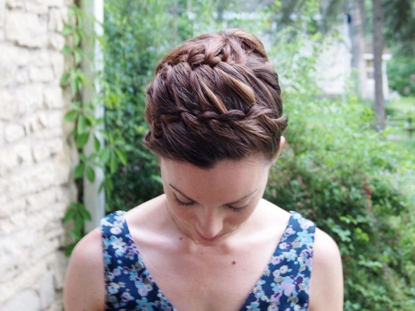 Double Braided Updo Hairstyle