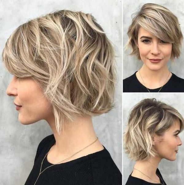 Hairstyles Round Faces Choppy Bob with Bangs
