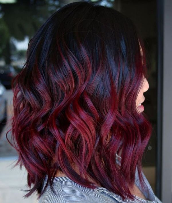 Dark Red Balayage Hair