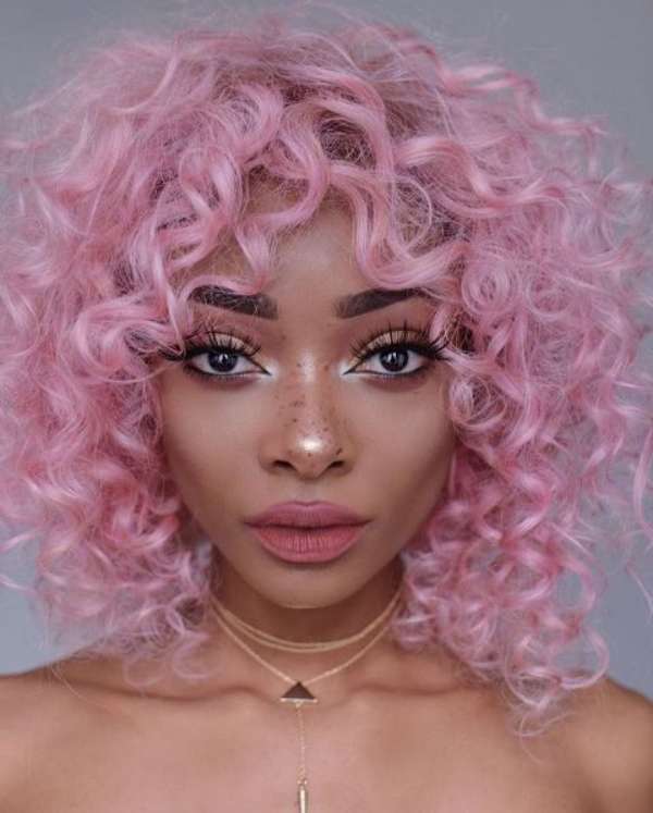 Pink Curly Hair