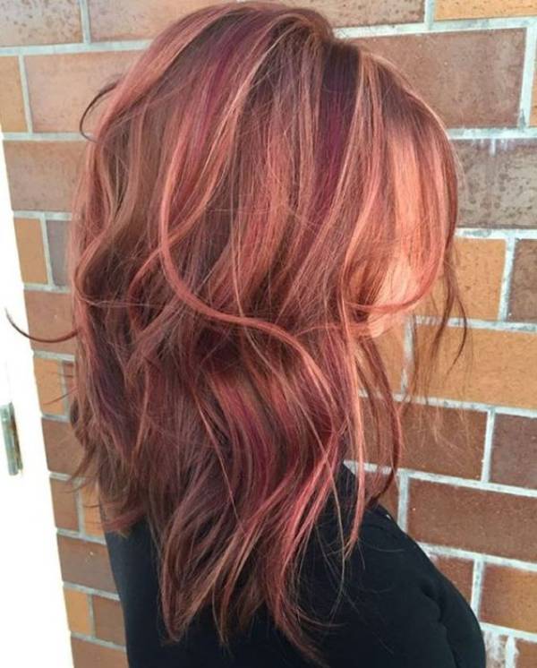 Pink Highlights In Brown Hair