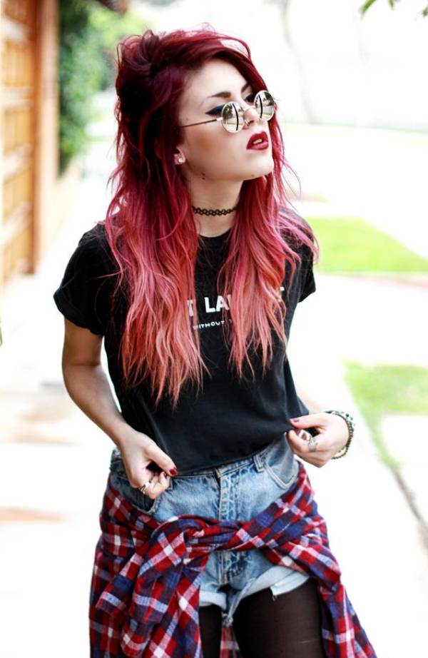 Red And Pink Hair