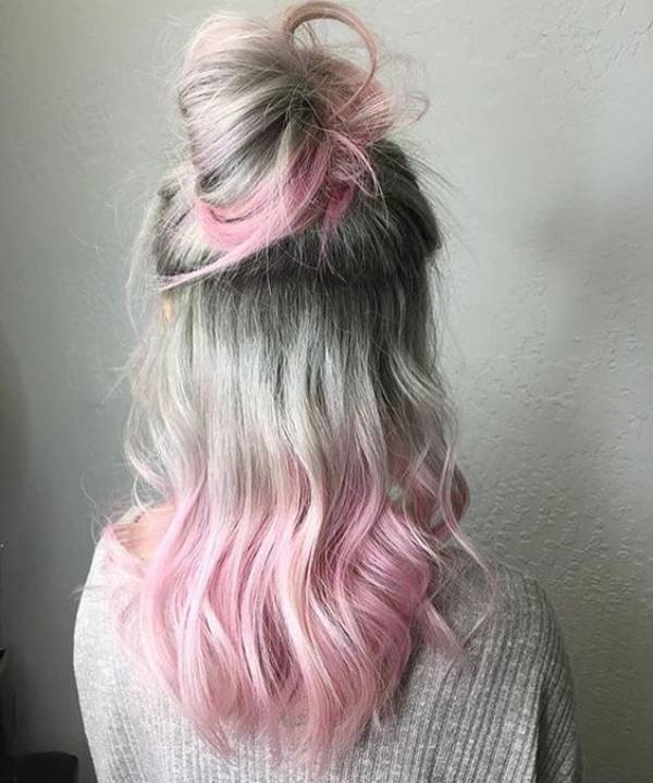 Silver Pink Hair