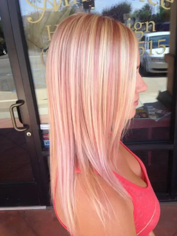 Blonde Hair With Pink Highlights