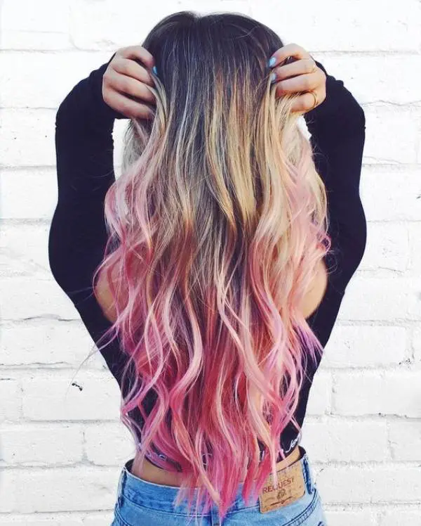 Blonde Hair With Pink Tips