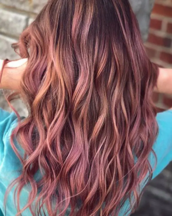 Rose Gold Hair Highlights