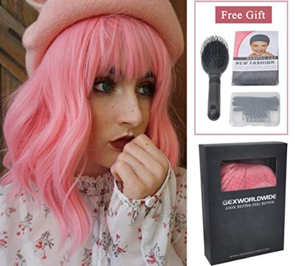 Pink Wigs Human Hair