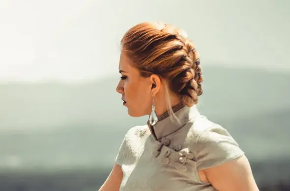 braided updo hairstyle