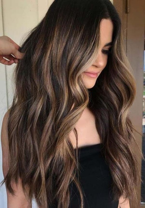 Dark Brown Hair With Highlights