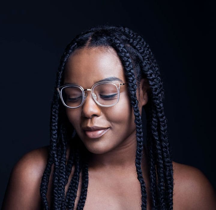Woman with Long African Hair Braiding