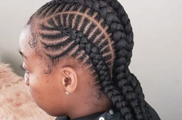 fishbone ghana braids glitter