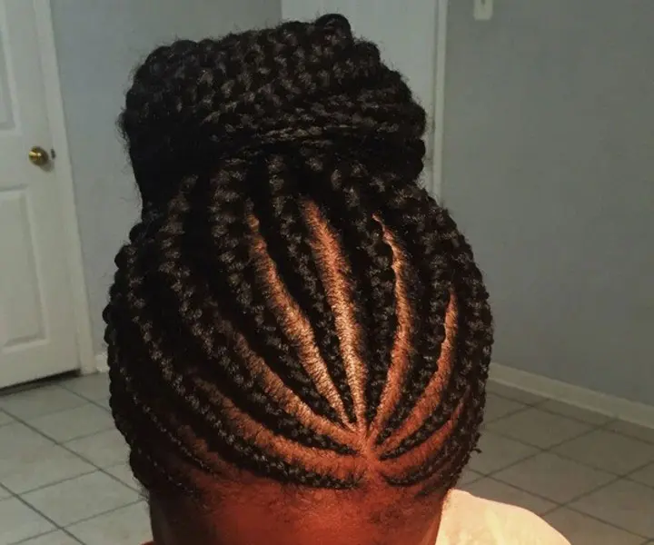 ghana braid bun