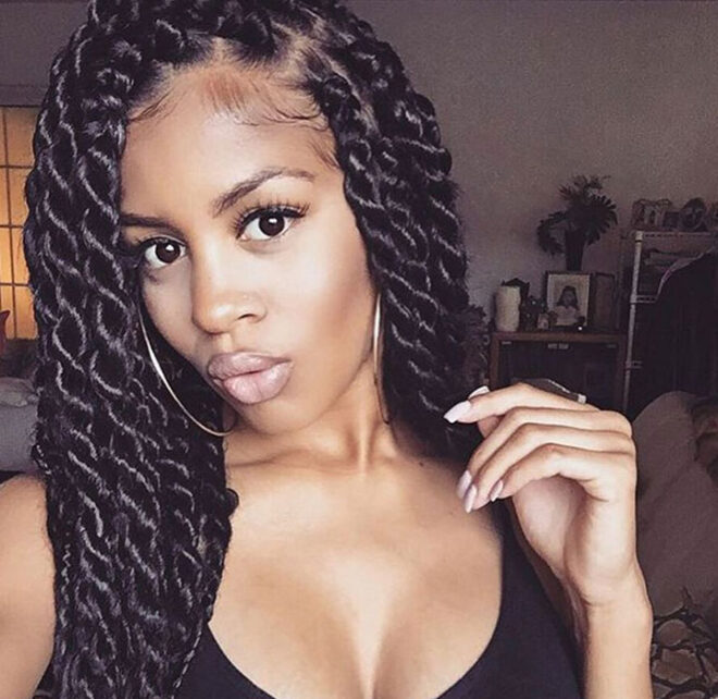 kinky twist braids hairstyle