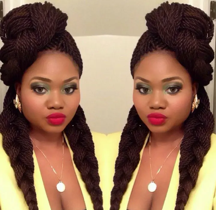 kinky twist braids upstyle