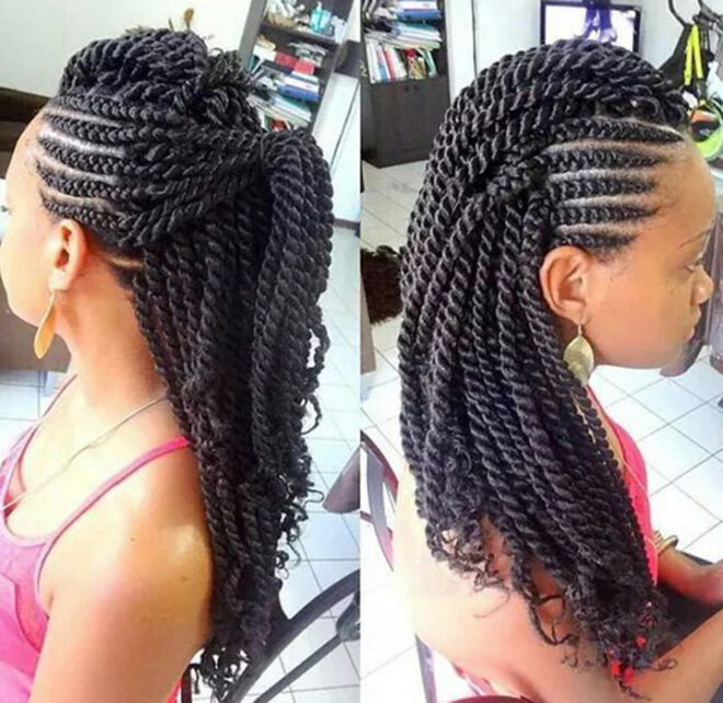 kinky twist hairstyle mohawk