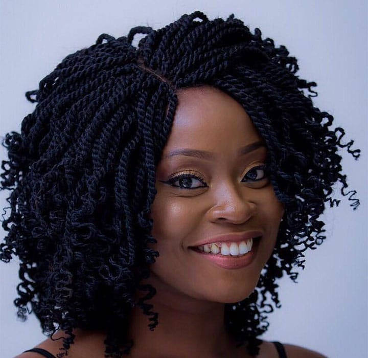 woman with twist braiding hairstyle