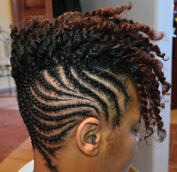 mohawk kinky twist braids hairstyle