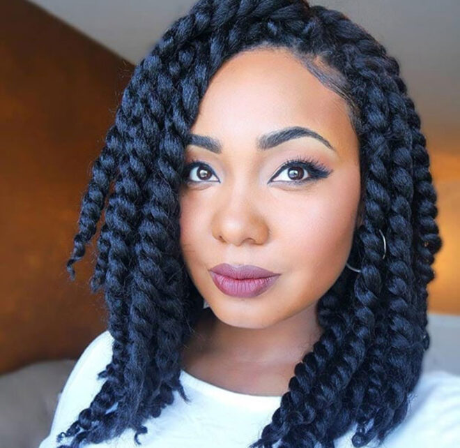 thick short kinky twist braids