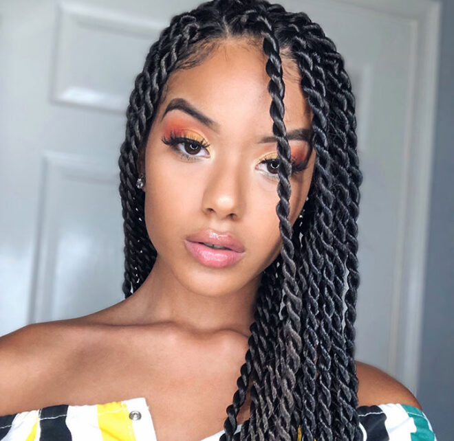 thin kinky twist braids