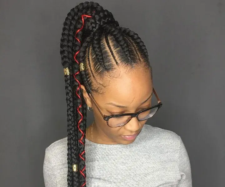 wrap around ghana braids with accessorize 