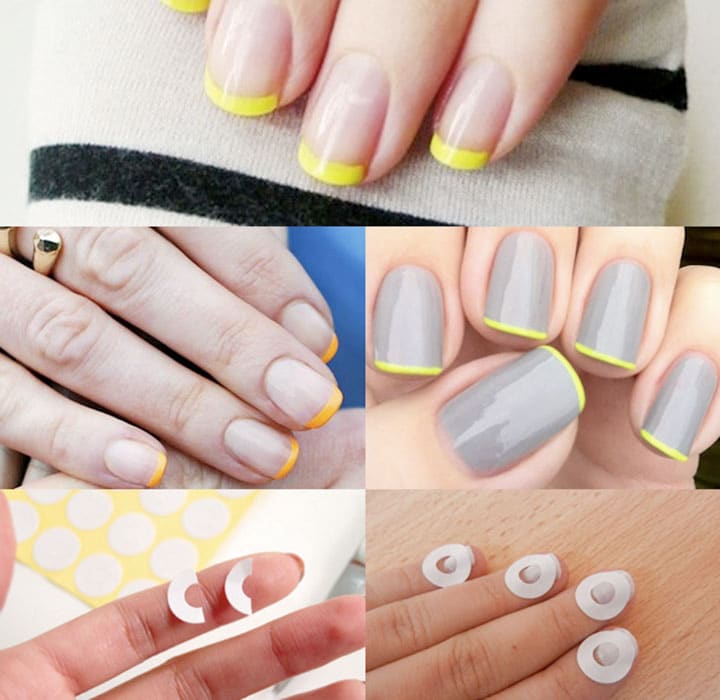 nail with bright yellow tips