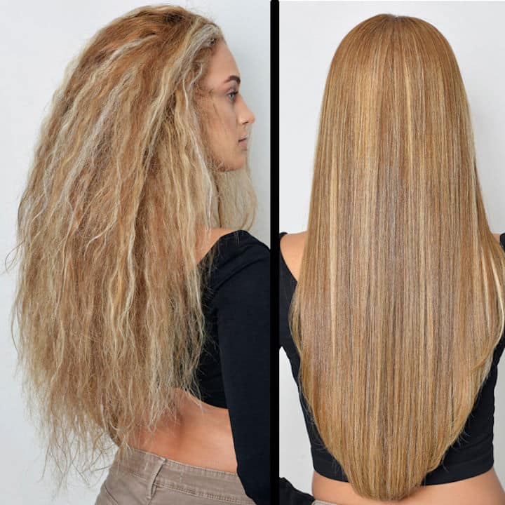 before and after keratin treatment blonde hair