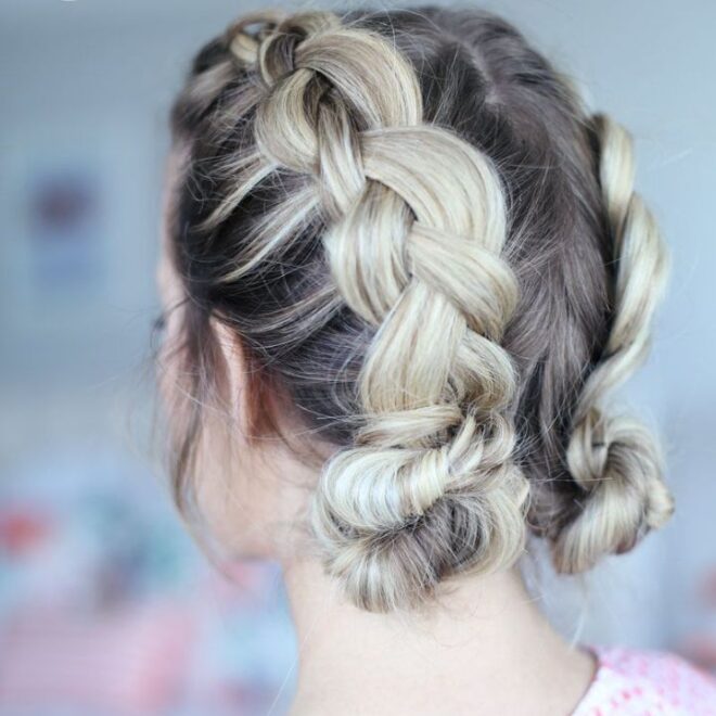 blonde plaited hair band