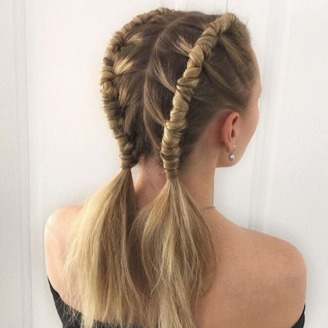 blonde plaited hair piece