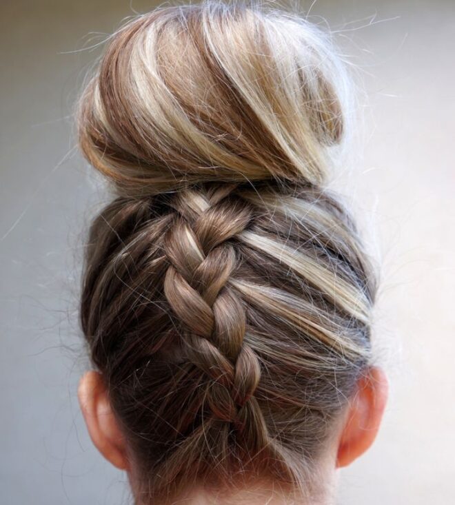 plaited hair up