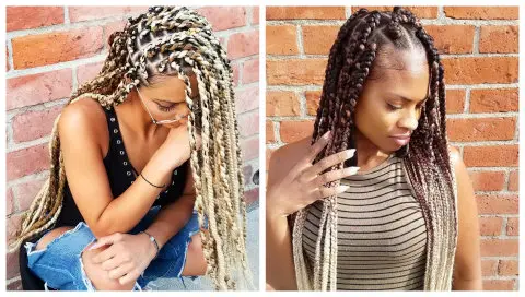 two women with braided hair