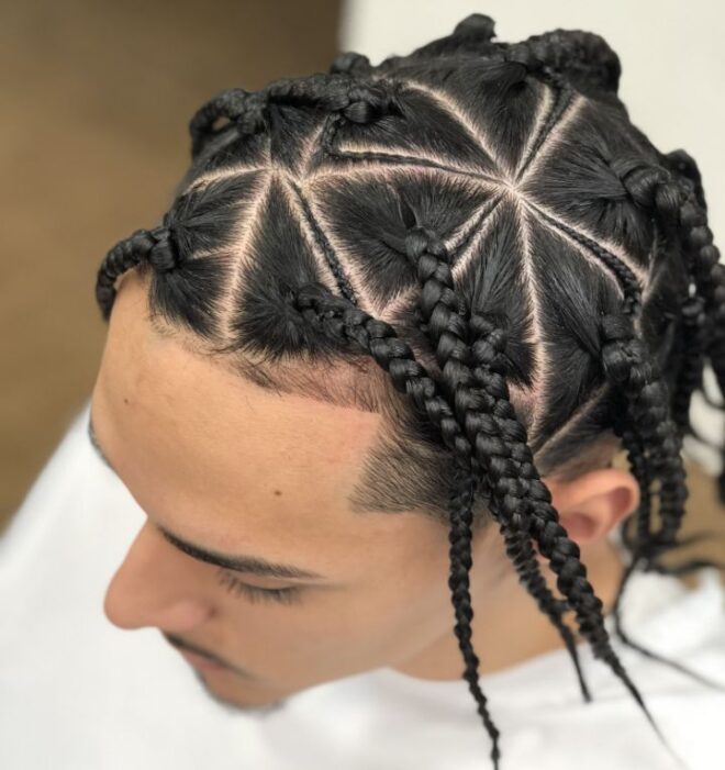11. Spider Web Braids for Men.