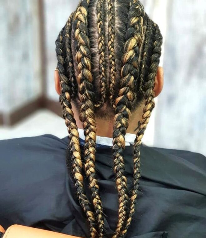 mens braids dyed