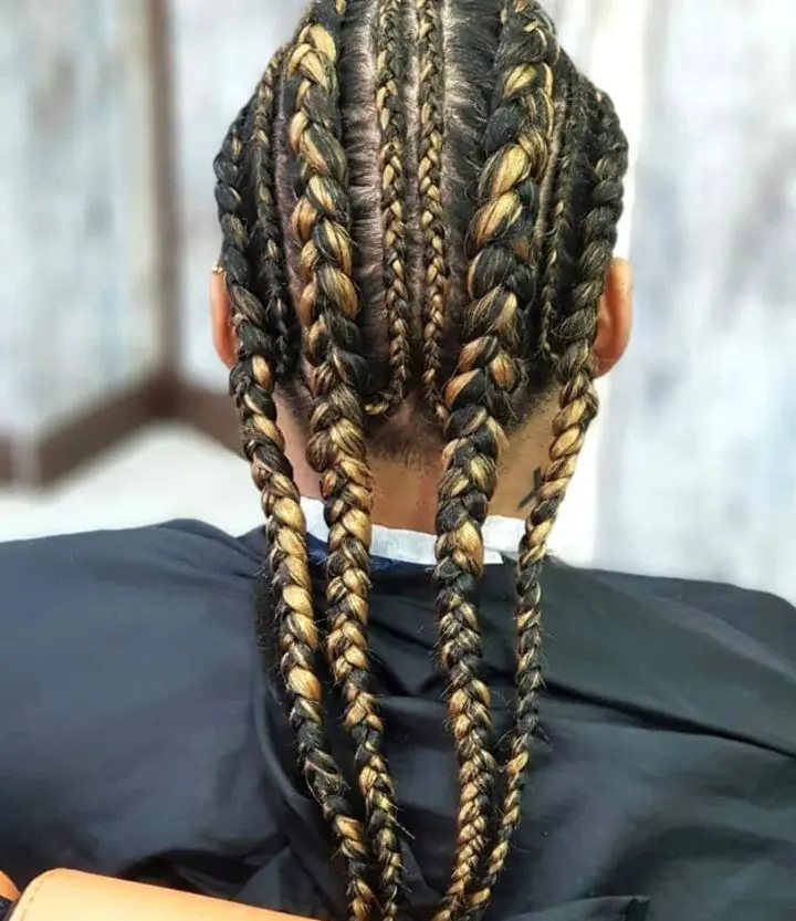 mens braids dyed