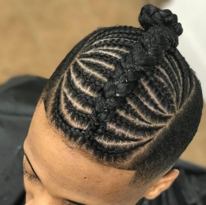 mens braids fade