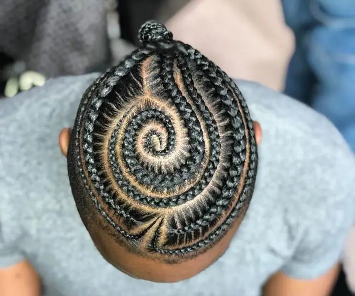 mens braids into a ponytail
